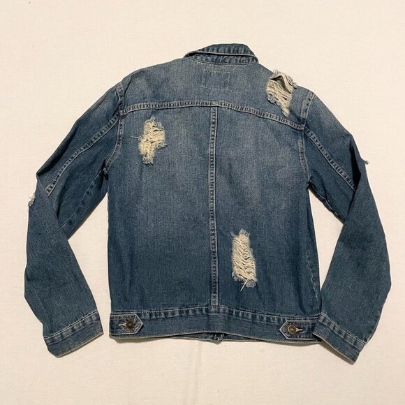 Guess Jean Jacket Distressed Womens Size XS - Picture 10 of 16